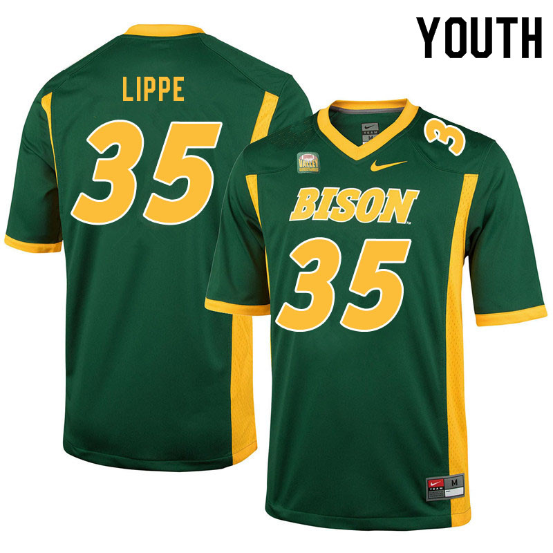 Youth #35 Jake Lippe North Dakota State Bison College Football Jerseys Sale-Green